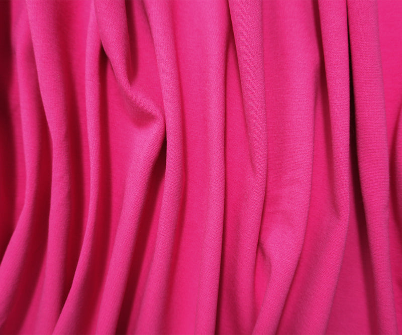 Pink Nylon Blend Stretch Solid Ponte De Roma Double Knit Fabric