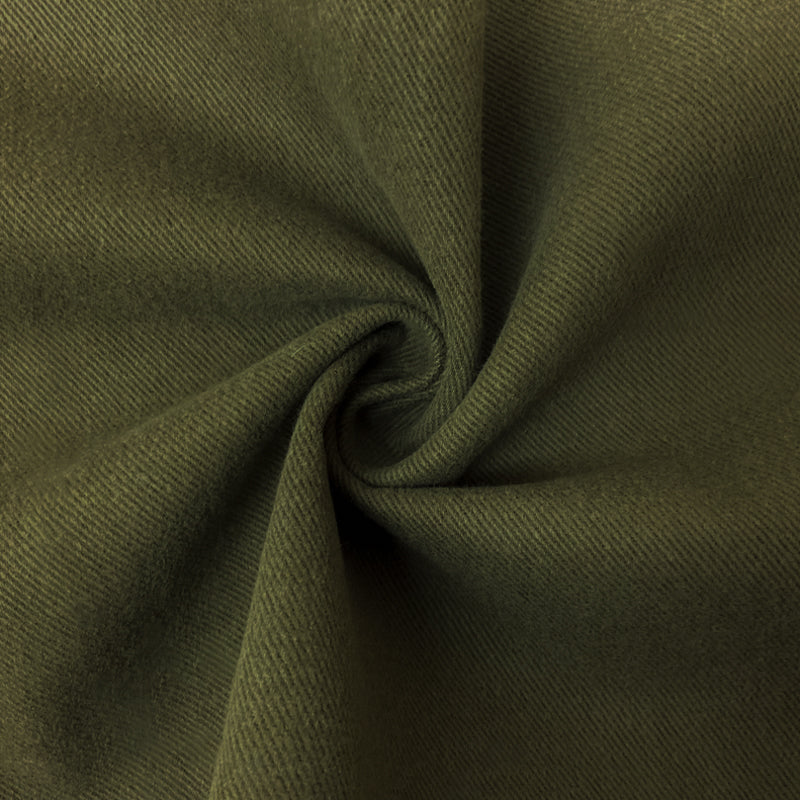 Army Green 10 oz. Cotton Brushed Face Bull Denim Woven Fabric
