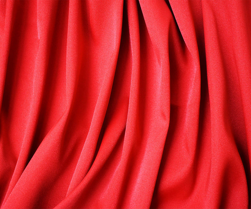 Red Poly Spandex Stretch Solid Stretch Lamour Woven Fabric