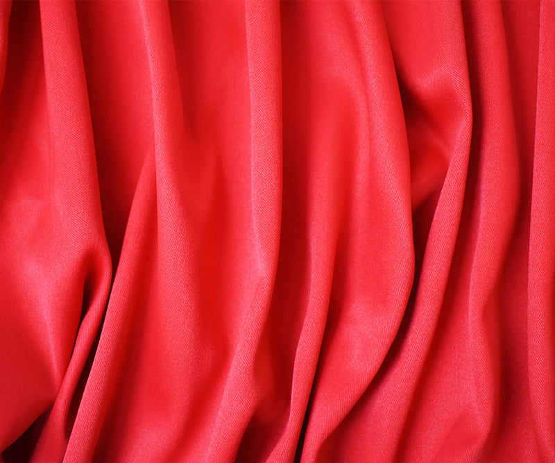 Red Poly Spandex Stretch Solid Stretch Lamour Woven Fabric