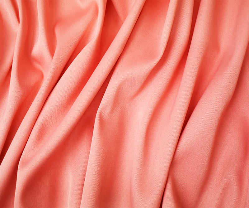 Coral Orange Poly Spandex Stretch Solid Stretch Lamour Woven Fabric