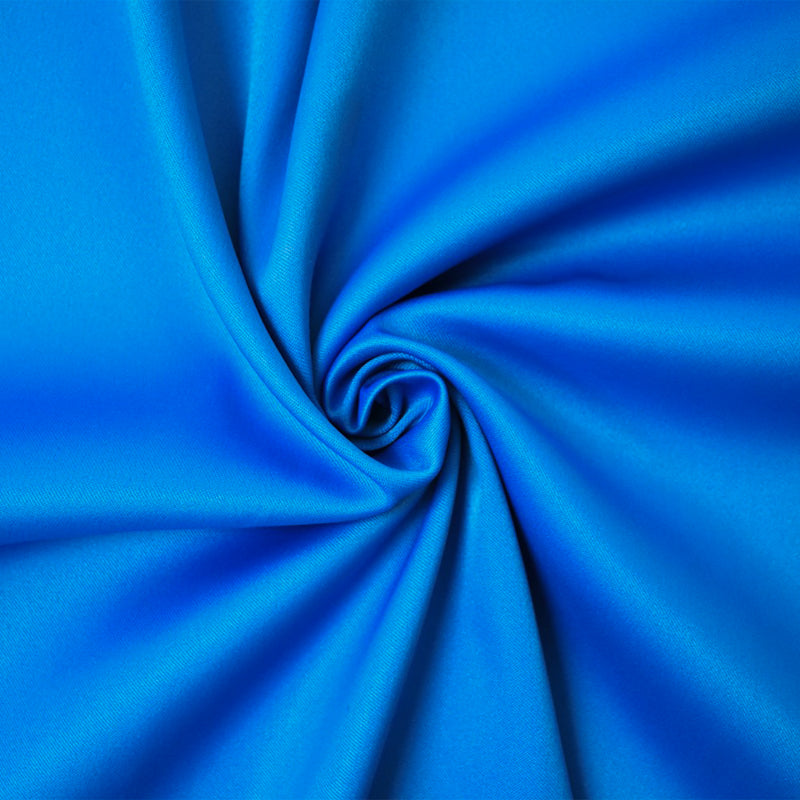 Blue Poly Spandex Stretch Solid Stretch Lamour Woven Fabric