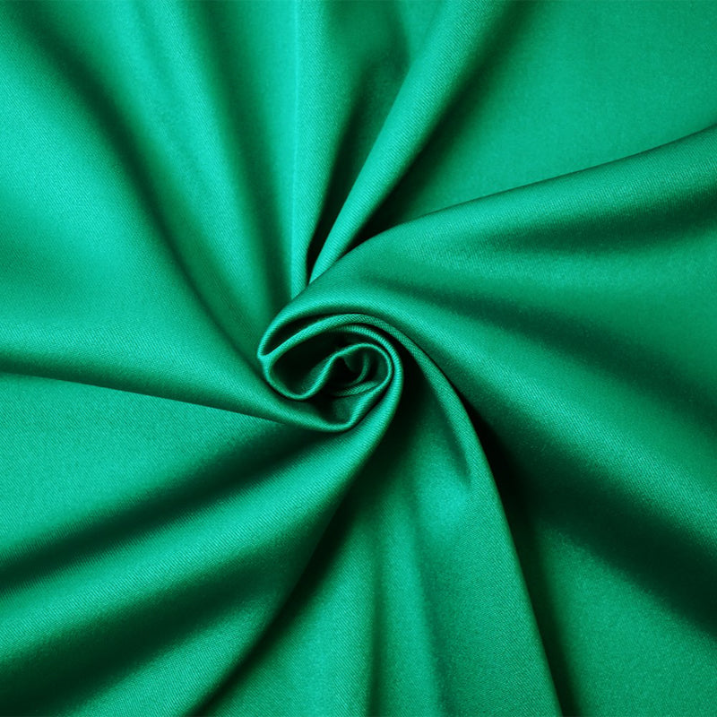 Green Poly Spandex Stretch Solid Stretch Lamour Woven Fabric