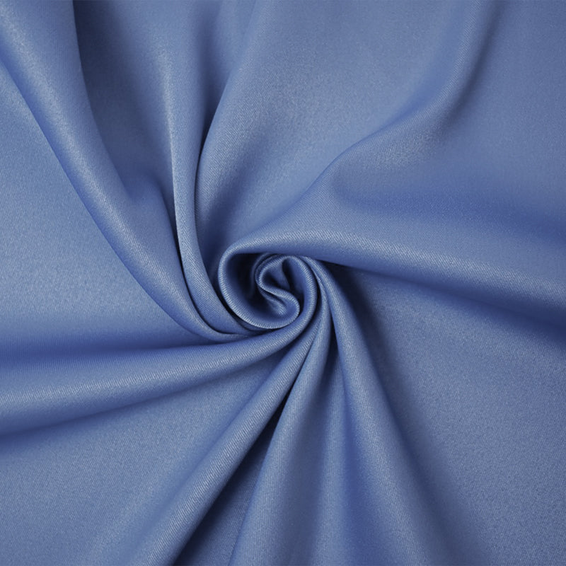 Blue Poly Spandex Stretch Solid Stretch Lamour Woven Fabric