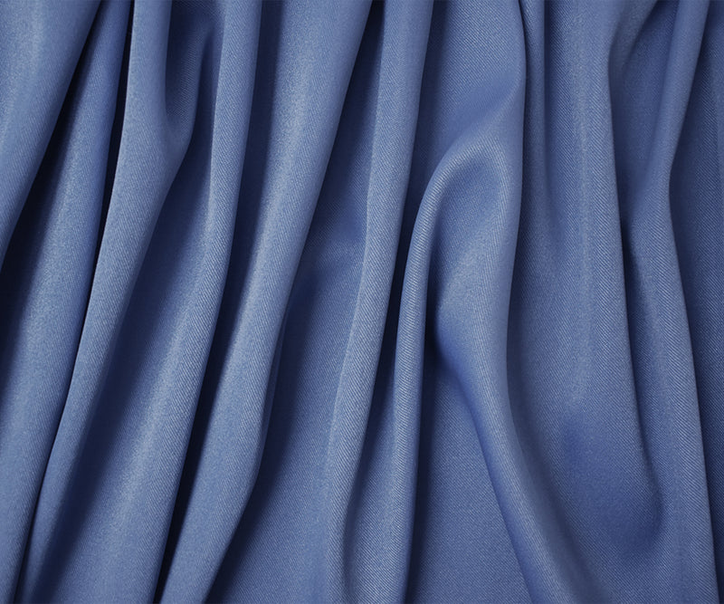 Blue Poly Spandex Stretch Solid Stretch Lamour Woven Fabric