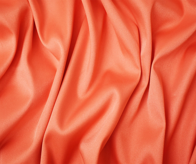 Orange Poly Spandex Stretch Solid Stretch Lamour Woven Fabric