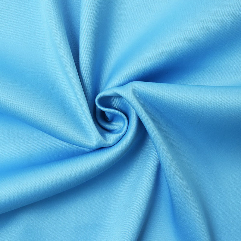 Sky Blue Poly Spandex Stretch Solid Stretch Lamour Woven Fabric