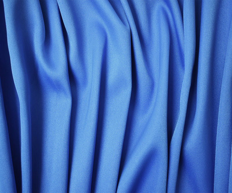 Blue Poly Spandex Stretch Solid Stretch Lamour Woven Fabric