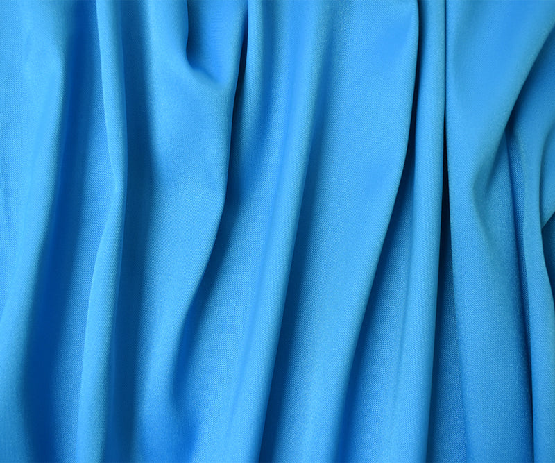 Blue Poly Spandex Stretch Solid Stretch Lamour Woven Fabric