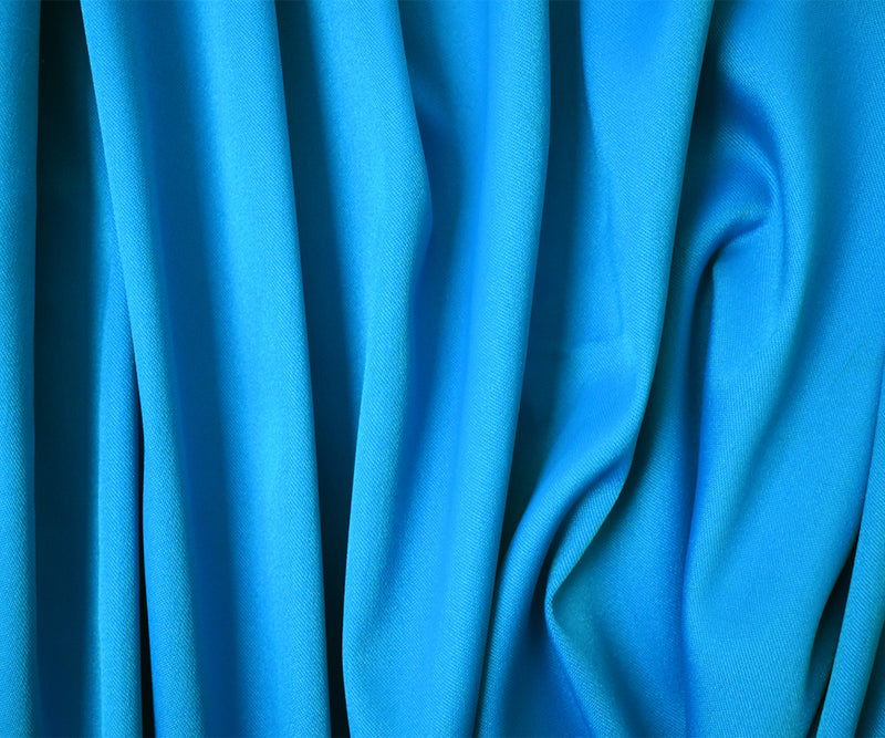 Aqua Blue Poly Spandex Stretch Solid Stretch Lamour Woven Fabric