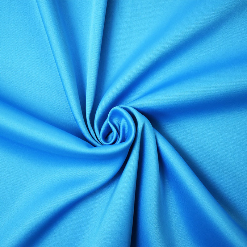 Aqua Blue Poly Spandex Stretch Solid Stretch Lamour Woven Fabric
