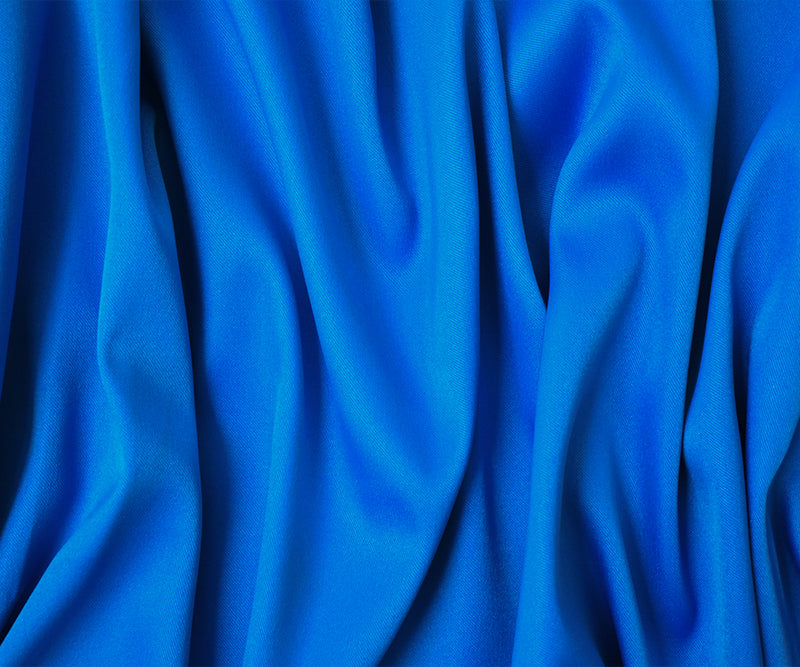 Blue Poly Spandex Stretch Solid Stretch Lamour Woven Fabric