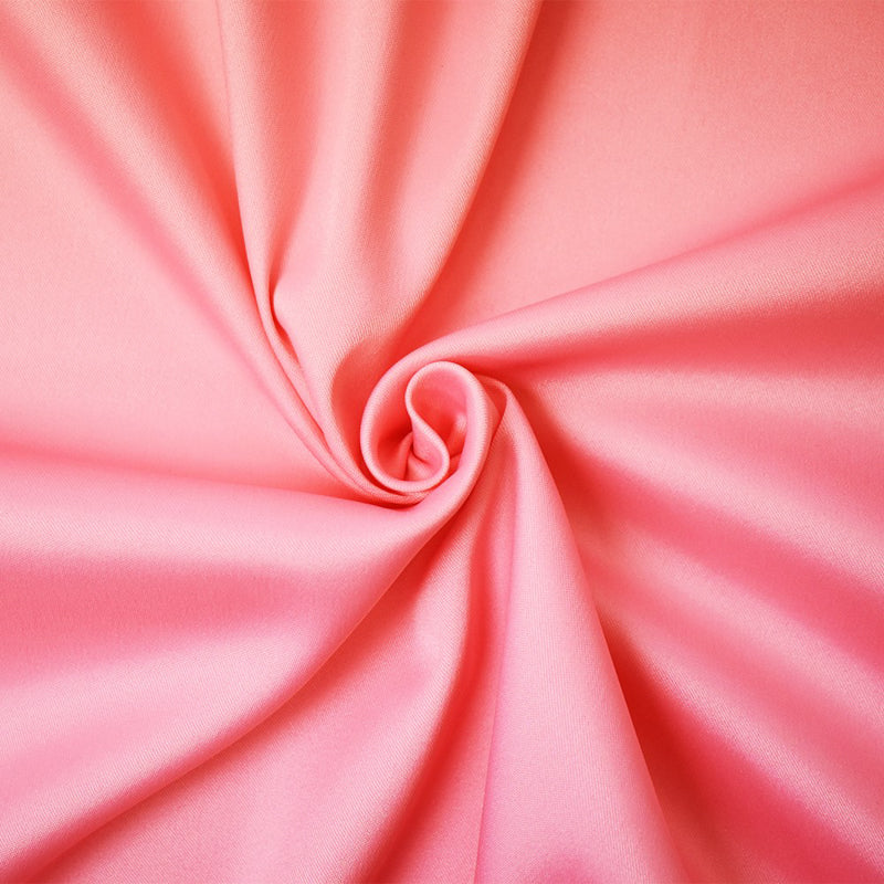 Pink Poly Spandex Stretch Solid Stretch Lamour Woven Fabric