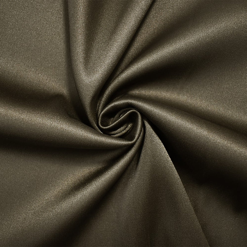 Brown Poly Stretch Spandex Lamour Solid Satin Woven Fabric