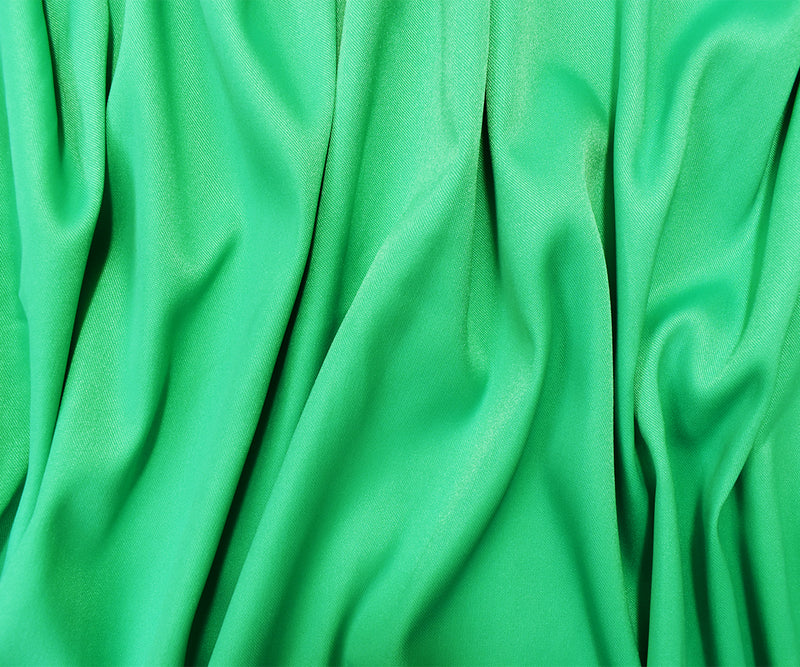 Green Poly Stretch Spandex Lamour Solid Satin Woven Fabric