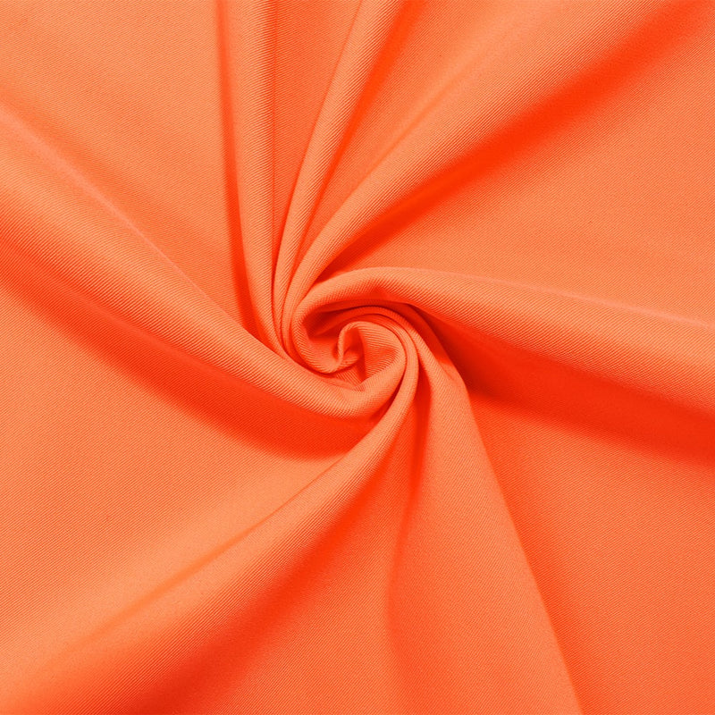 Neon Orange Poly Stretch Spandex Lamour Solid Satin Woven Fabric