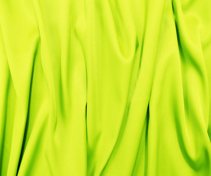 Chartreuse Green Poly Stretch Spandex Lamour Solid Satin Woven Fabric