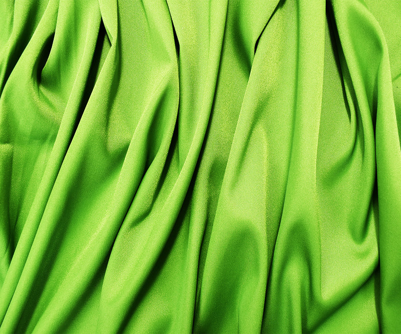Green Poly Stretch Spandex Lamour Solid Satin Woven Fabric