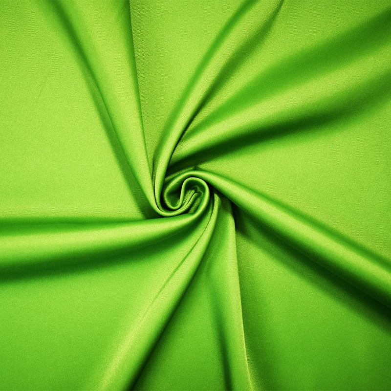 Green Poly Stretch Spandex Lamour Solid Satin Woven Fabric
