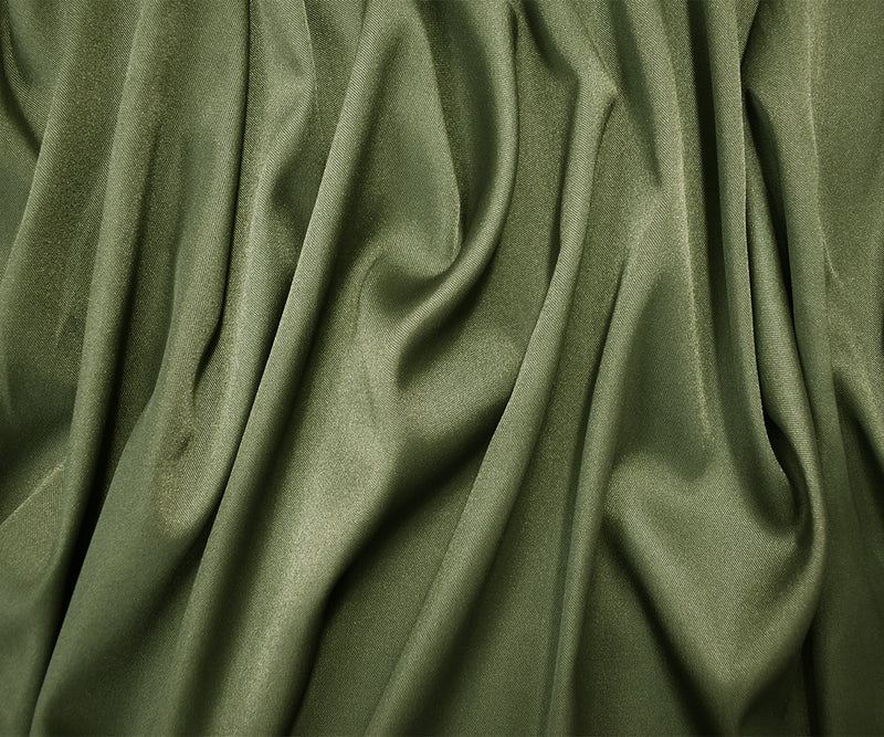 Deep Green Poly Stretch Spandex Lamour Solid Satin Woven Fabric