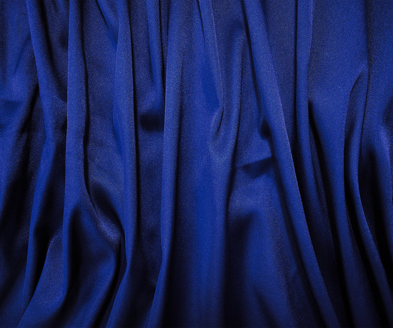 Dark Blue Poly Stretch Spandex Lamour Solid Satin Woven Fabric