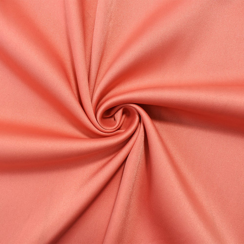 Coral Pink Poly Stretch Spandex Lamour Solid Satin Woven Fabric