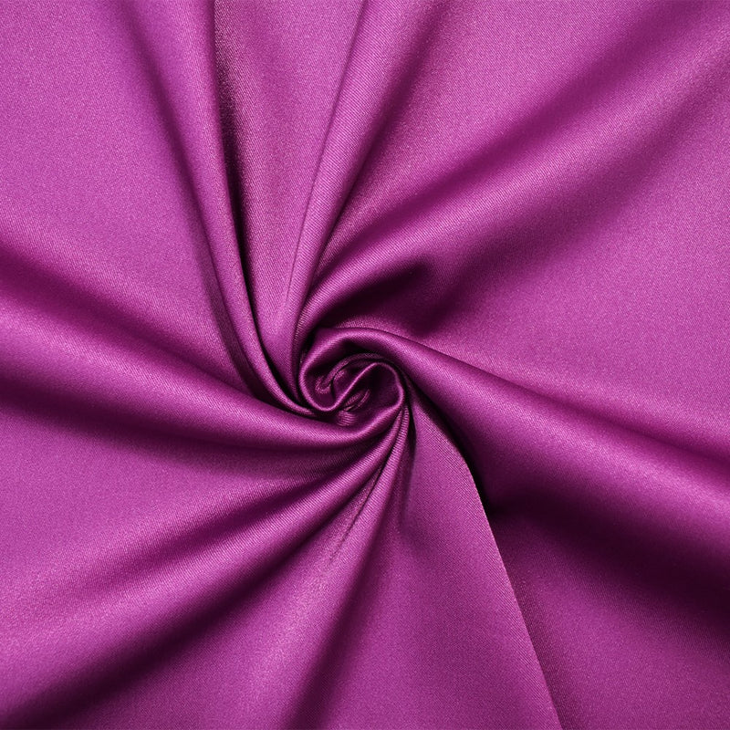 Deep Purple Poly Stretch Spandex Lamour Solid Satin Woven Fabric