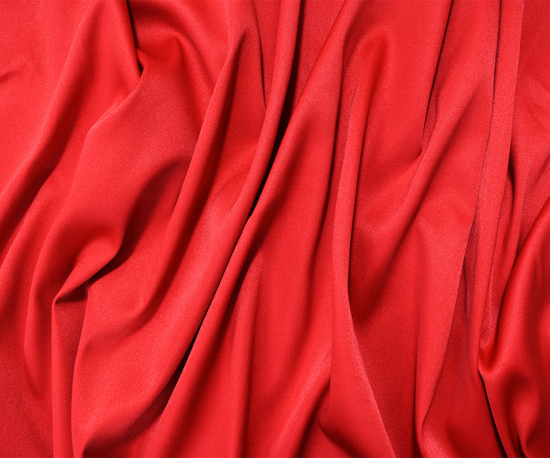Red Poly Stretch Spandex Lamour Solid Satin Woven Fabric