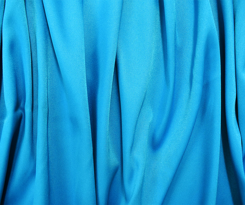 Turquoise Poly Stretch Spandex Lamour Solid Satin Woven Fabric