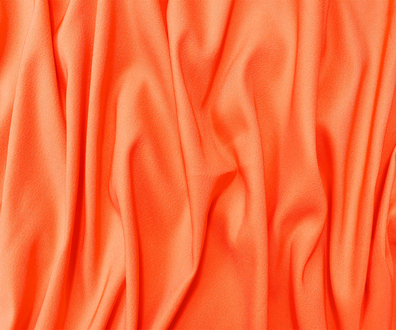 Light Neon Orange Poly Stretch Spandex Lamour Solid Satin Woven Fabric