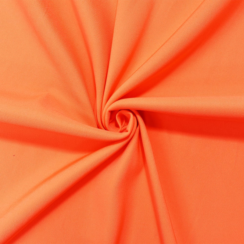 Light Neon Orange Poly Stretch Spandex Lamour Solid Satin Woven Fabric