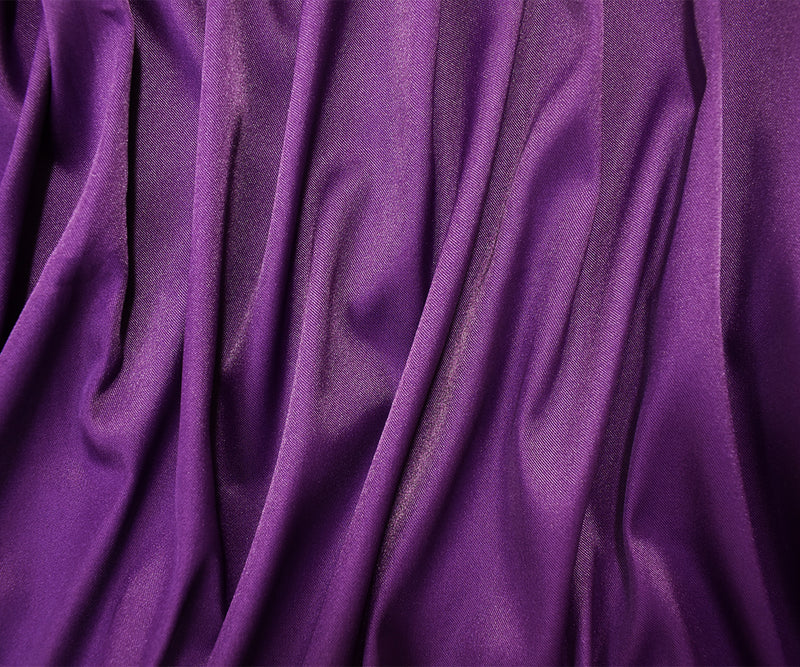 Dark Purple Poly Stretch Spandex Lamour Solid Satin Woven Fabric