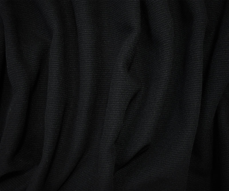 7 YD PC - Black-Gray Wool Acrylic Texture Rib Woven Jacketing Fabric