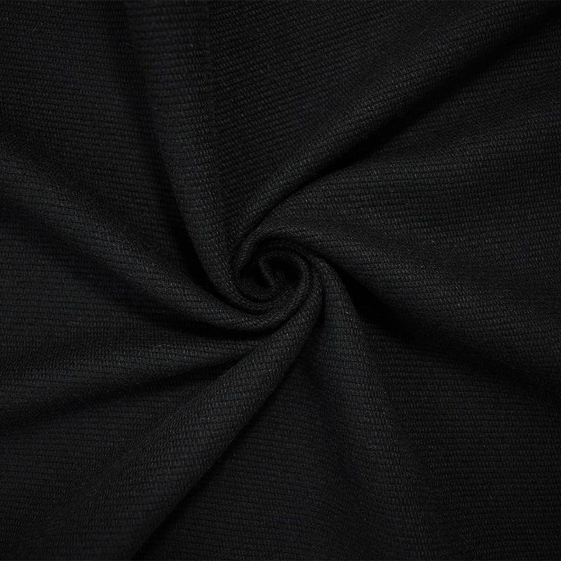 7 YD PC - Black-Gray Wool Acrylic Texture Rib Woven Jacketing Fabric