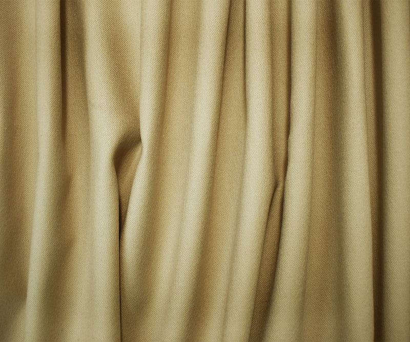 Beige Wool Poly Solid Twill Woven Jacketing Fabric