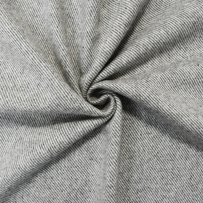 6 YD PC - Gray Poly Wool Heather Brushed Back Twill Woven Jacketing Fabric