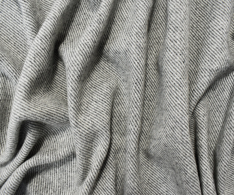 6 YD PC - Gray Poly Wool Heather Brushed Back Twill Woven Jacketing Fabric