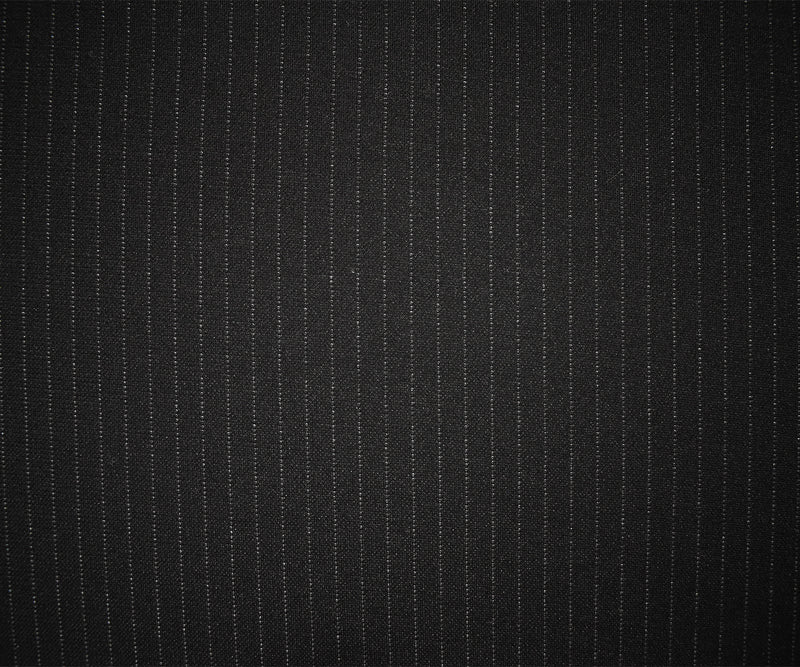 Black-Gray Poly Wool Spandex Stretch Stripe Double Knit Fabric
