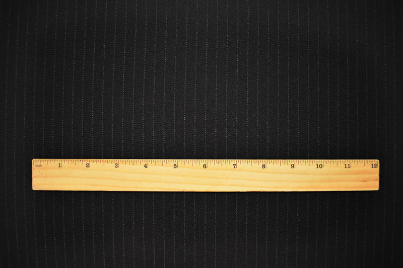 Black-Gray Poly Wool Spandex Stretch Stripe Double Knit Fabric