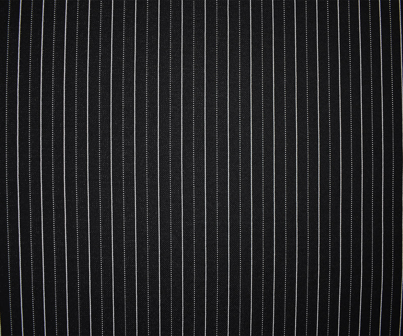 Black-White Poly Wool Spandex Stretch Stripe Double Knit Fabric
