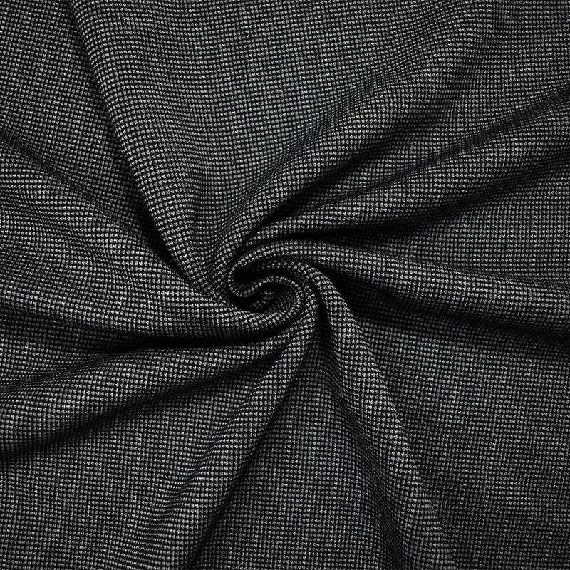 Gray-Black Poly Wool Spandex Stretch Stripe Double Sided Double Knit Fabric