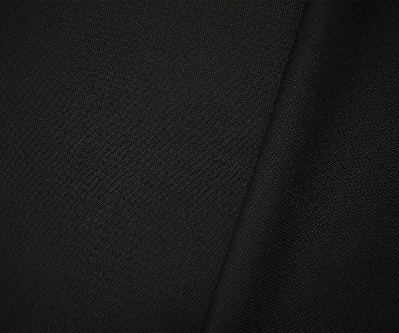 Black Wool Poly Mini Diamond Dobby Woven Shirting Fabric