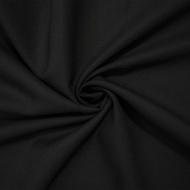 Black Wool Poly Mini Diamond Dobby Woven Shirting Fabric