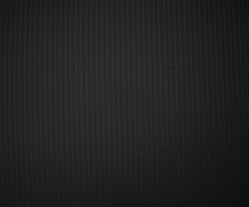 Black Wool Poly Stripe Twill Woven Suiting Fabric