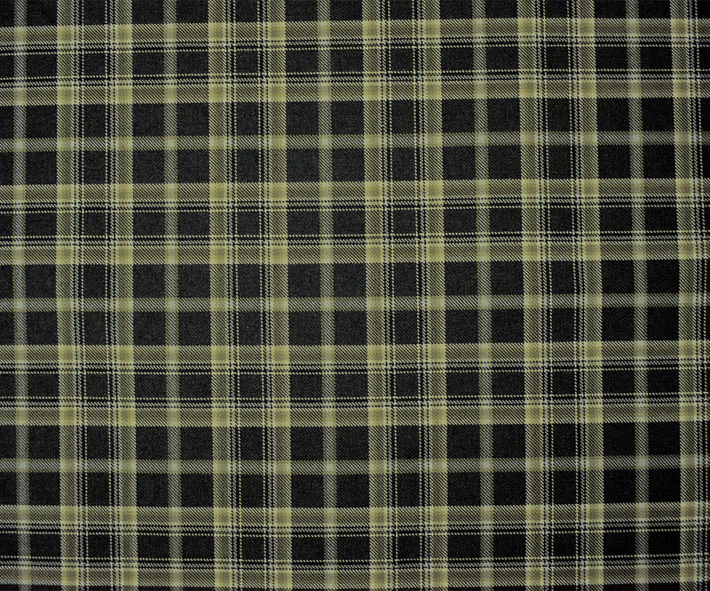 Black-White-Multi Poly Wool Japanese Plaid Twill Woven Suiting Fabric