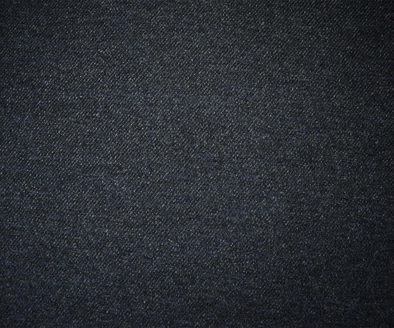 Blue-Black-Gray Wool Poly Slub Twill Woven Jacketing Fabric