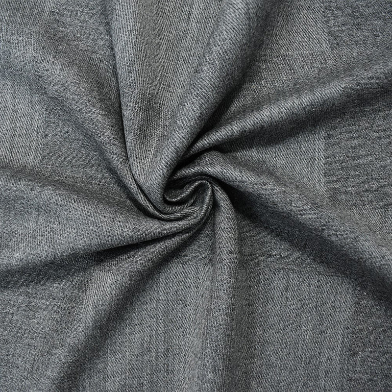 6 YD PC - Gray Wool Poly Check Twill Woven Jacketing Fabric