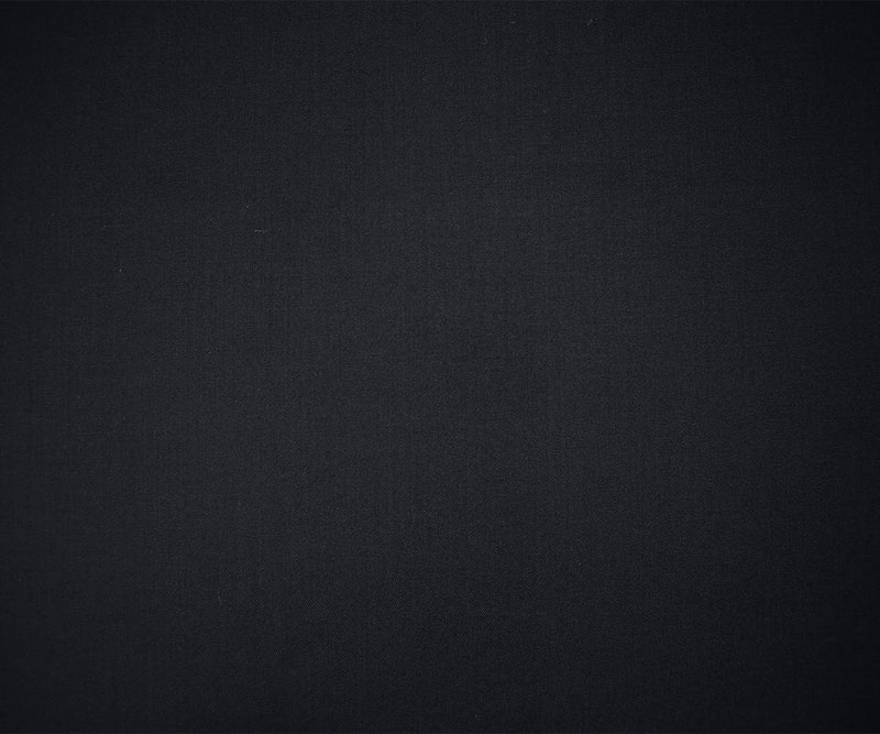 Deep Midnight Blue Wool Cotton Solid Twill Woven Suiting Fabric
