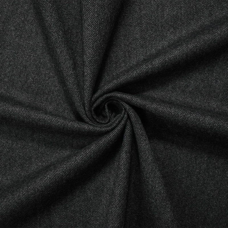 Black-Gray Wool Poly Slub Twill Woven Jacketing Fabric