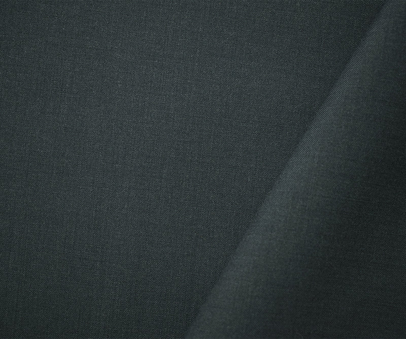 Gray Poly Wool Solid Woven Suiting Fabric